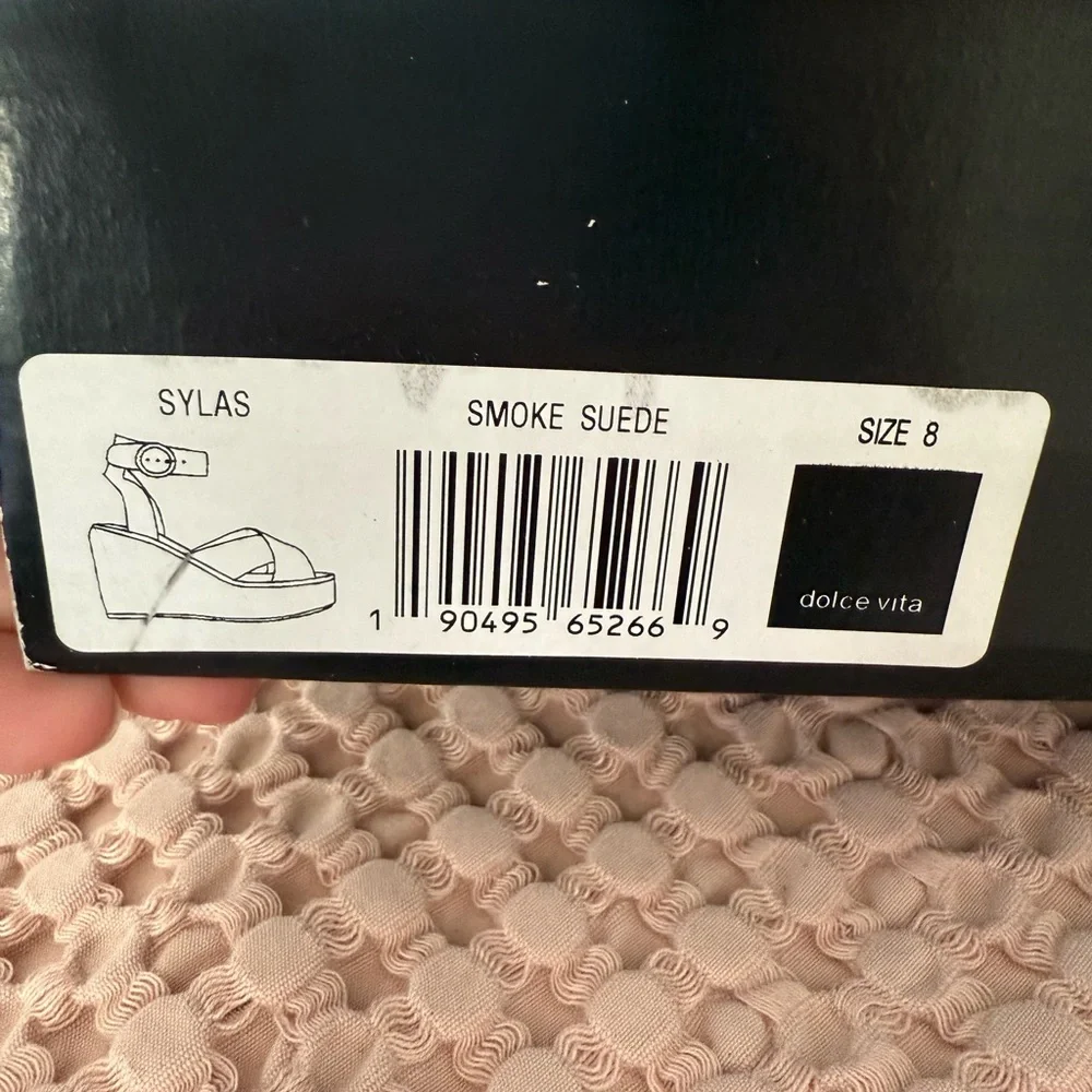Brand New Dolce Vita Sylas Smoke suede Wedge Sandals | Size 8 - Picture 2 of 4